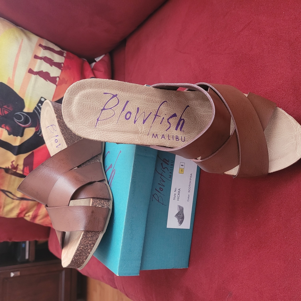 Blowfish Brown Leather Strap Sandals